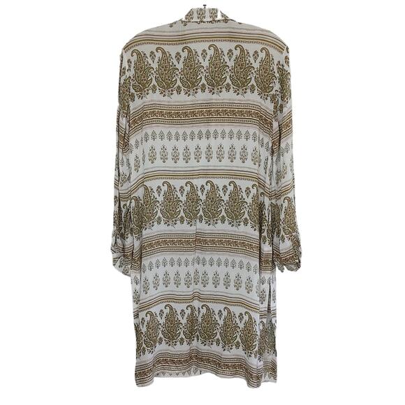 J. Jill Women's Long Sleeve Button Down Slits Hem Paisley Tunic Dress Size S - Picture 2 of 8